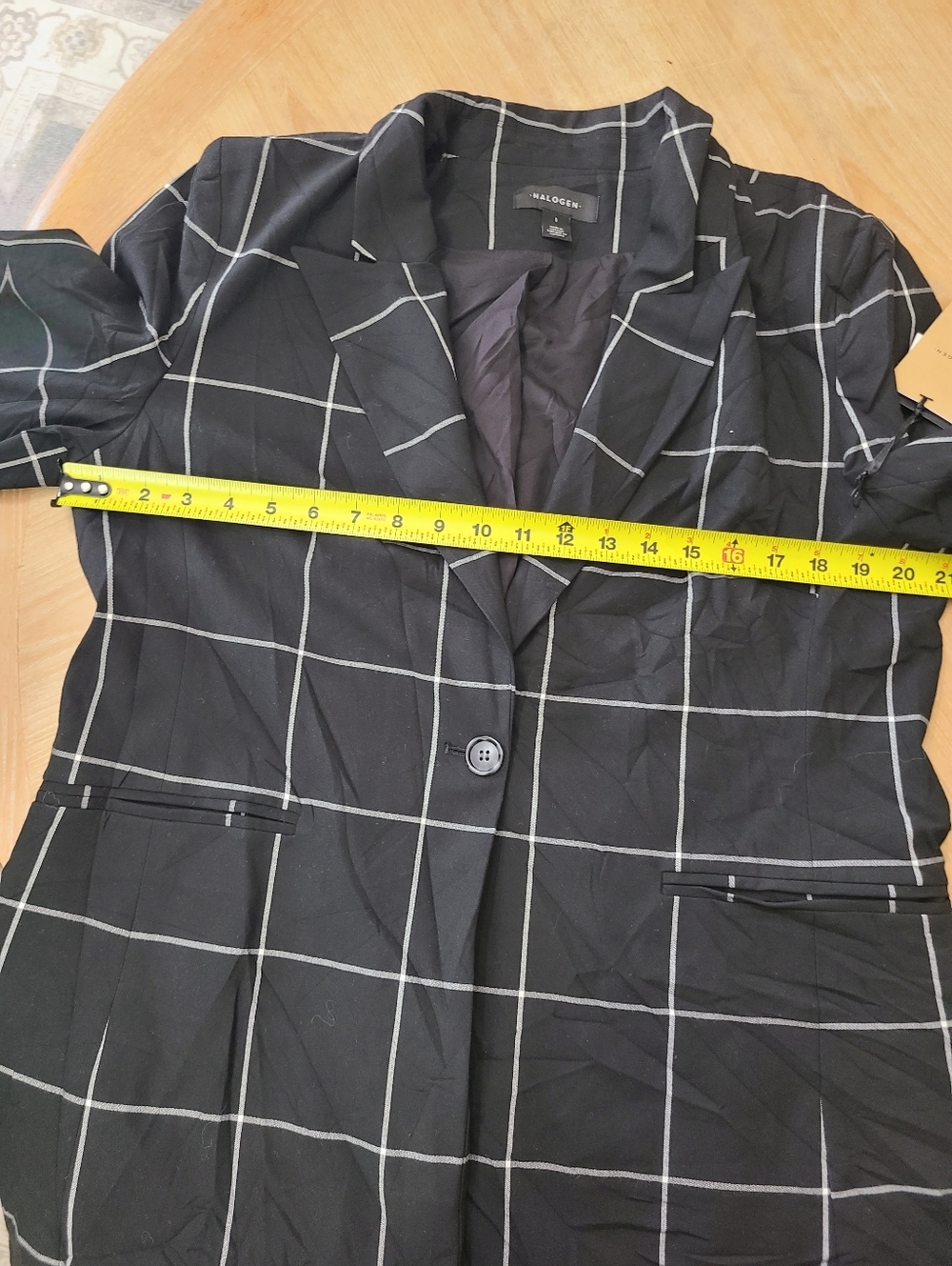 Halogen Black Windowpane Single-Button Blazer - Picture 9 of 10